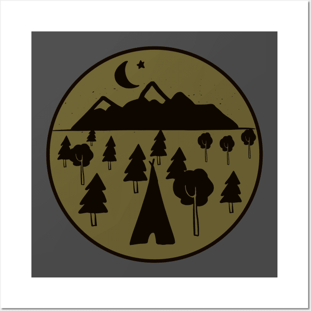 Cool tent camping outdoor mountain shirt Wall Art by thefriendlyone